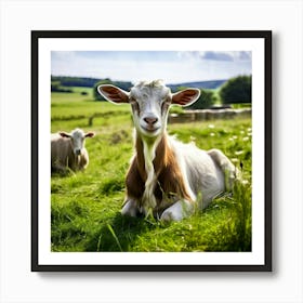 Pasture Rural Farm Goat Nature Farming Natural Countryside Animal Herd Agriculture Meadow Art Print