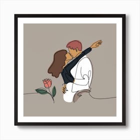 Couple Kissing Art Print