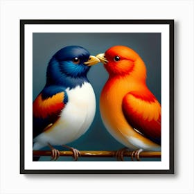 Two Birds Showing Love Art Print