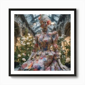 Botanical Mannequin Empire Architecture Art Print