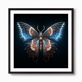 Moth made of Light Art Print