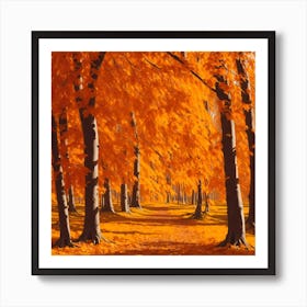 Autumn Trees In The Forest Art Print