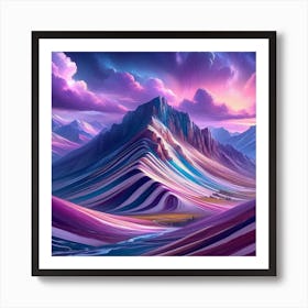 Abstract Mountain Landscape Art Print