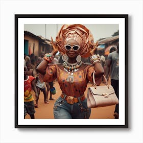 A middle aged African stylish baddie Art Print
