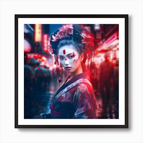 Geisha girl. Art Print