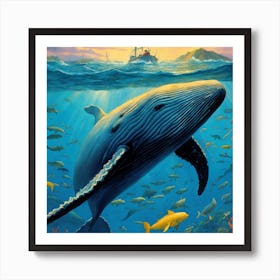 Whale In The Ocean Art Print