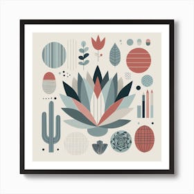 Scandinavian style, Flowers 1 Art Print