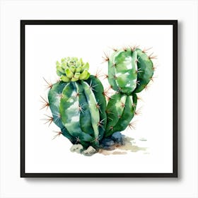 Watercolor Cactus 13 Art Print