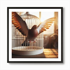 Pigeon In A Cage 3 Art Print