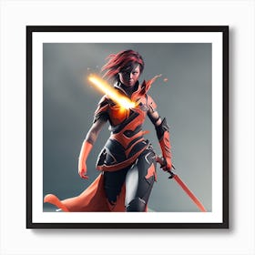 Warrior With A Sword Art Print