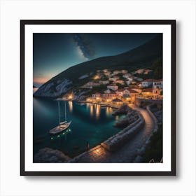 Croatia At Night Art Print