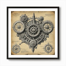 Steampunk Gears 1 Art Print