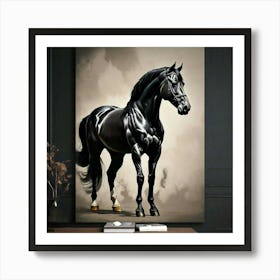 Black Horse Painting Art Print