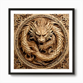 Dragon Carving Art Print