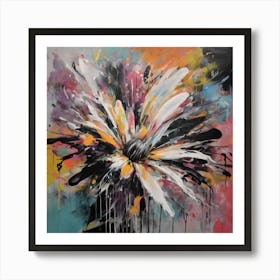 Flower Graffiti Abstract Paint Chaos Color Burst 1 Art Print