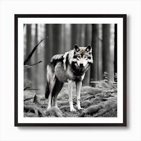 Wolf In The Woods 3 Art Print