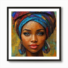 African Woman With Turban 1 Art Print