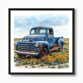 Old Truck In The Desert Art Print