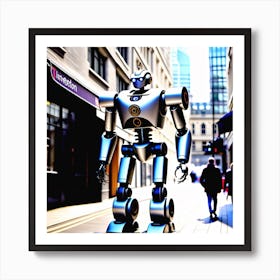 Robot On The Street 35 Art Print