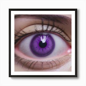 Purple Colored Contact Lens Art Print