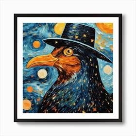 Raven Starry Night Art Print