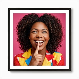 African American Young Woman Smiling With An Expression Of Happiness And Success Isolated Against (3) Art Print