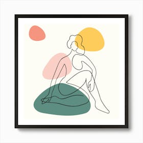 Abstract Shapes One Line Women Body Art Print