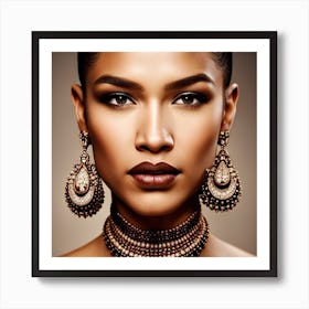 Beautiful African Woman With Jewelry Art Print