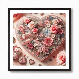 Valentine's Day, rose pattern 2 Art Print