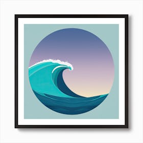 Tsunami Tidal Wave Wave Minimalist Ocean Sea 4 Art Print