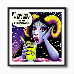 Aries Mercury in Lemonade Art Print