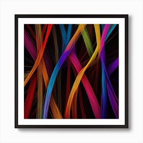 Abstract Colorful Lines 12 Art Print