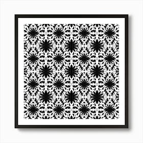 Black And White Floral Pattern 5 Art Print