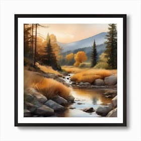 River In The Mountains Art Print