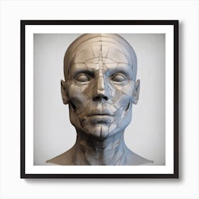 Human Head 3d Model Art Print