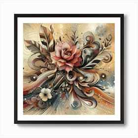 Abstract Floral Painting 7 Art Print