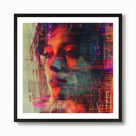 Abstract Image Of A Woman'S Face Art Print