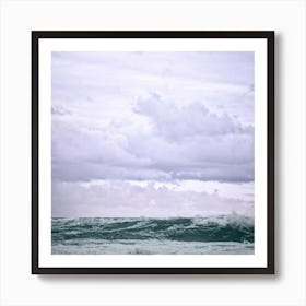 Stormy Ocean Wave Square Art Print
