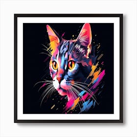 Colorful Cat Art Print