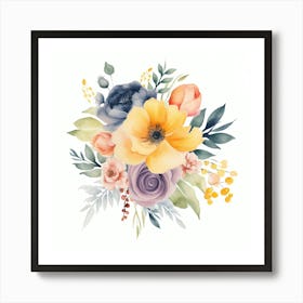 Watercolor Flowers 1 Art Print