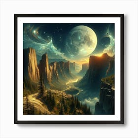 Night In The Mountains 4 Art Print