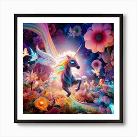 Unicorn In The Forest 6 Art Print