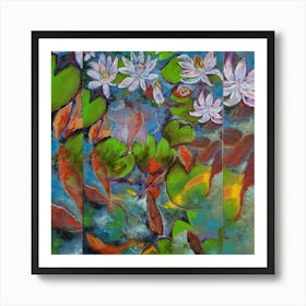 koi and lotuses Art Print