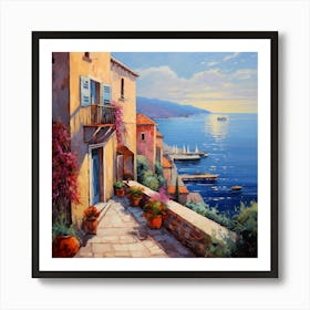 Sunset Whispers on Cobblestones Art Print