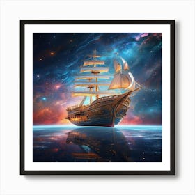 Ship In Space 1 Art Print