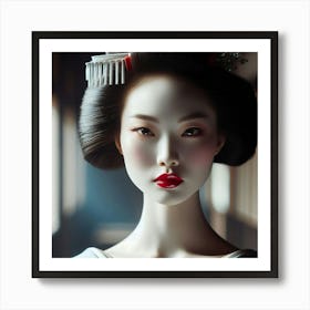 Geisha Creative Illustration Artwork 22 Art Print