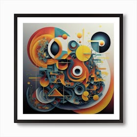 abstract painting with geometric 11 Art Print