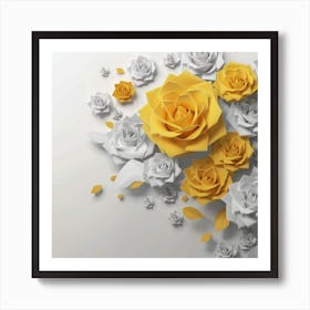 Spring flowers on a bright white wall, 7 Art Print