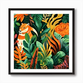 Tiger In The Jungle 10 Art Print