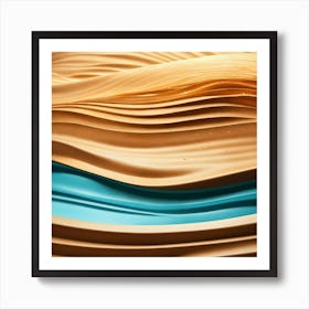 Abstract Background Ocean Wave And Sand 3d Shiny (1) (1) Art Print